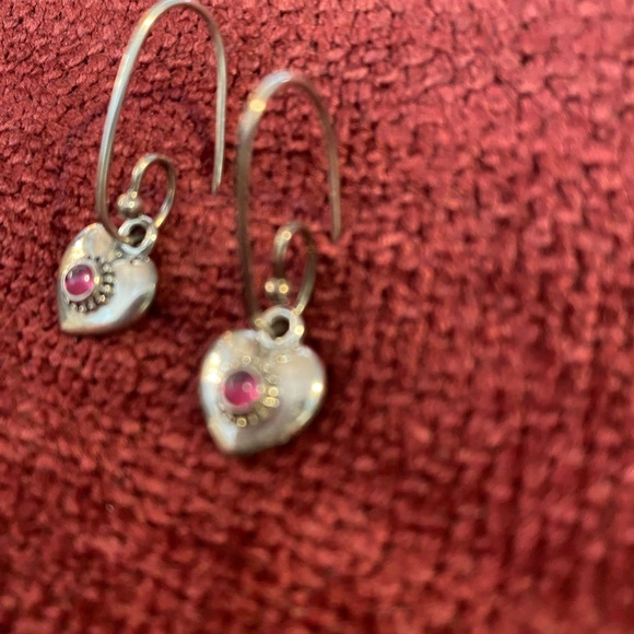 Pandora Rhodolite Treasured Hearts Earrings - Picture 2 of 2